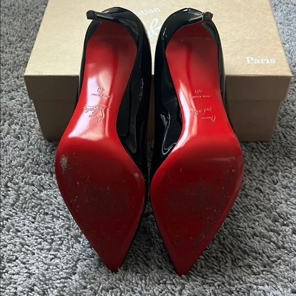 Christian Louboutin Black Patent Leather Pumps (Pigalle Follies 85) - Picture 2 of 5
